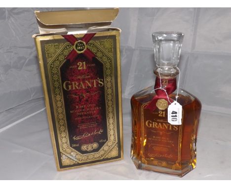 GRANTS 21 YEAR OLD RARE OLD DECANTER 43%VOL 70 CL BOX EST[£40-£80]