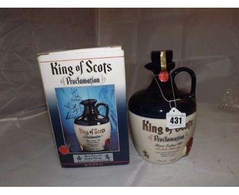 KING OF SCOTS PROCLAMATION BLENDED DOUGLAS LAING CERAMIC DECANTER 43%VOL750ML ESTR[£35-£50]