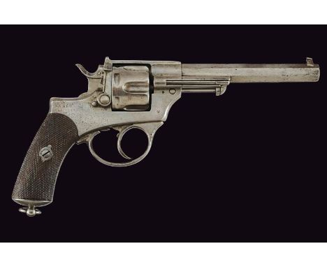 dating: about 1880 provenance: Brescia, Octagonal, rifled, 10.5 mm cal. barrel with foresight; six-shot, grooved cylinder, sm