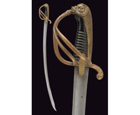 dating: 19th Century provenance: Italy, Curved, single-and-false-edged blade with central fuller. Hilt with oval-shaped lange