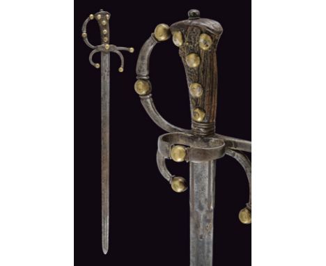 dating: mid-17th Century provenance: Southern Germany, Straight, double-edged blade of lenticular section with light fullers,