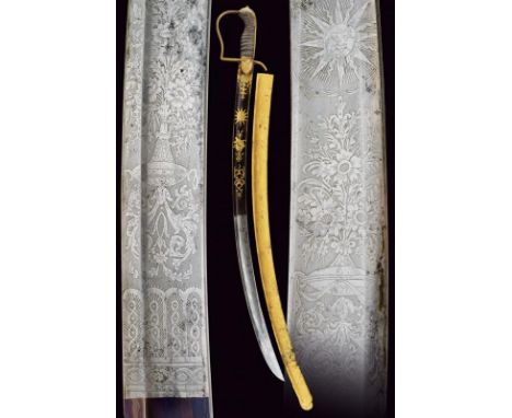 dating: First half of the 19th Century provenance: British India, Wide, curved, single-and-false-edged blade, with wide fulle