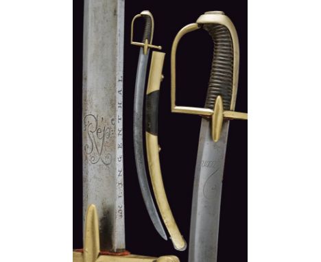 dating: circa 1800 provenance: Klingenthal, Wide, curved, single-and-false-edged blade with wide fuller at the center, engrav