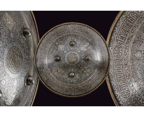 dating: 19th Century provenance: Indopersia, Made of iron, of circular shape, provided with four flower-shaped studs and rais