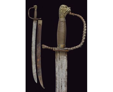 dating: late 17th Century provenance: Swiss, Curved, single-and-false-edged blade with double groove going from the back to t