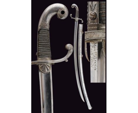 dating: circa 1800 provenance: Brescia, Solid, curved, single-and short false-edged blade with wide central fuller and deep g
