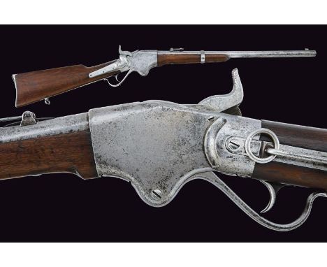 dating: 1863 - 1865 provenance: USA, Round, rifled, 52 rimfire cal. barrel, provided with foresight and adjustable and foldaw