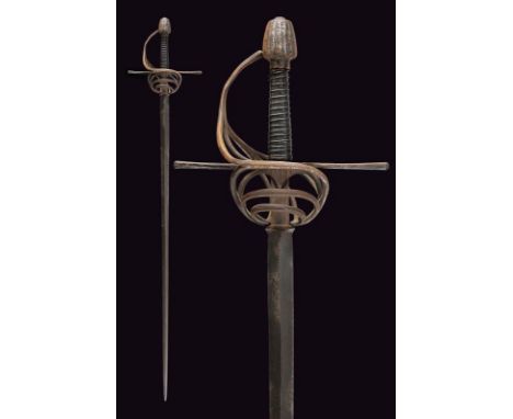 dating: 19th Century provenance: Europe, Straight, double-edged blade of lozenge section with short tang and rectangular rica
