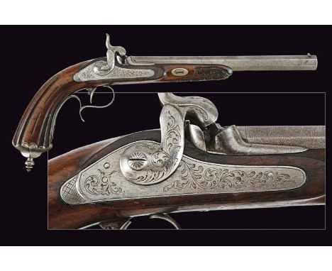 dating: Mid 19th Century provenance: Belgium, Octagonal, rifled, 12 mm cal. barrel (clean bore, still visible rifling), damas