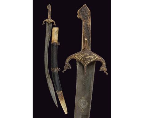 dating: First half of the 19th Century provenance: Indopersia, Curved, single-and-false-edged blade of typical shape, made of