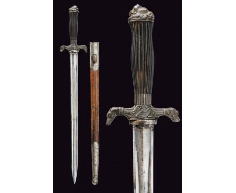 dating: 19th Century provenance: France, Straight, double-edged blade, ribbed in the middle and with double fuller. Iron hilt