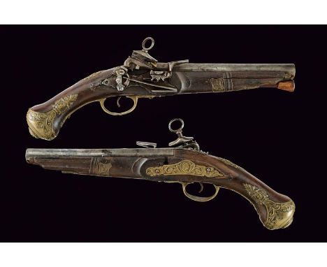 Sold at Auction: French Flintlock Pistol 70 cal. Range, Brass