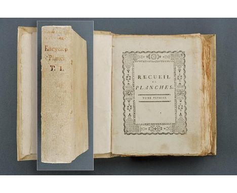 dating: 1779 provenance: France, 'RECUEIL DE PLANCHES, pour la Nouvelle Edition du Dictionnaire Raisonné des SCIENCES, DES AR