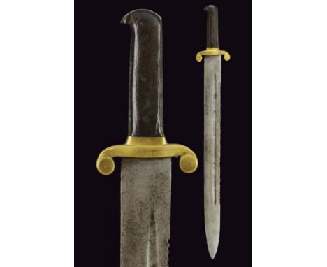 dating: Mid 19th Century provenance: Austria, Straight, single-and short false-edged blade with fuller, saw back. Without mar