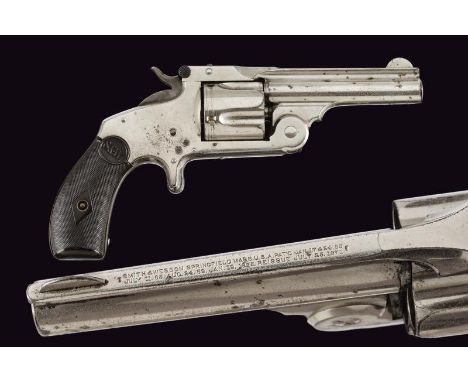 dating: 1877 - circa 1880 provenance: USA, Rifled, 38 S&amp;W. cal. barrel (visible rifling, some signs of use inside), high 
