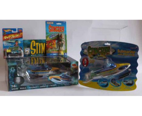 Product Enterprise Limited Diecast Gerry Anderson Stingray, Carlton Stingray war traction vehicle, Matchbox Troy Tempest figu