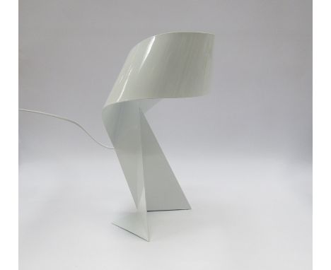 A white metal modernist style lamp, originally from Habitat