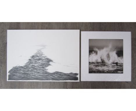 DAVID J MORRIS (contemporary) A mounted digital photograph 'An Explosion of Surf, North Norfolk Coast' pencil signed, Bircham