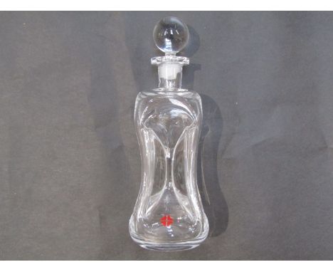 A 'Kluk-Kluk" decanter in clear glass with stopper, 31cm high 