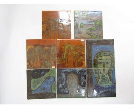 MARIA GEURTEN (1929-1998): A collection of eight assorted ceramic tiles for Hereford Tiles Ltd and H.R. Johnson