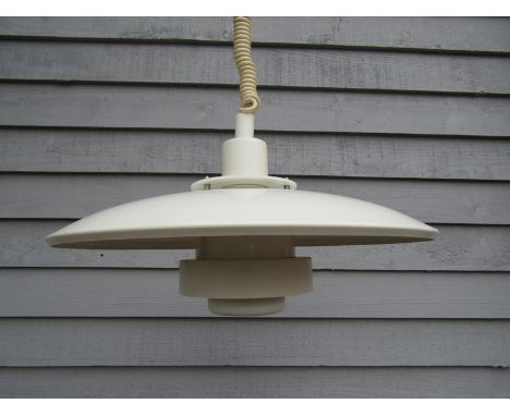 A Danish Lyskaer five tiered ceiling light with push pull hanging 