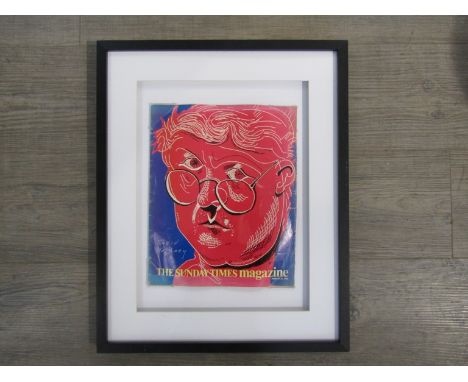 "The Sunday Times- David Hockney Self Portrait" 1988 magazine, framed and glazed print, 53cm x 43cm