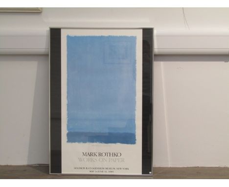 A framed and glazed Mark Rothko exhibition poster Solomon R. Guggenheim Museum 1985, 99cm x 55cm