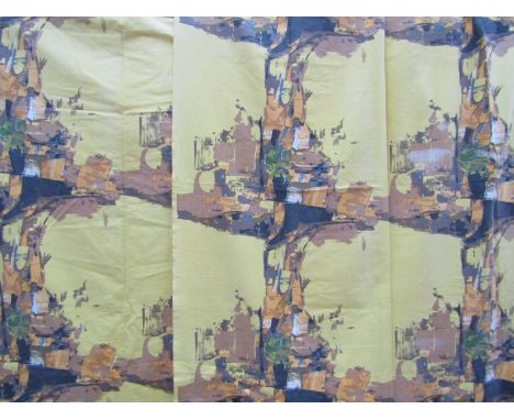 Two pieces of Donald Hamilton Fraser "Cyclades" design fabric for David Whitehead Fabrics.  Approx 143cm drop