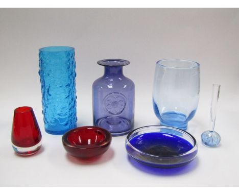 A Dartinton glass vase together with other vintage murano and Scandinavian glass etc (7), tallest 23cm  