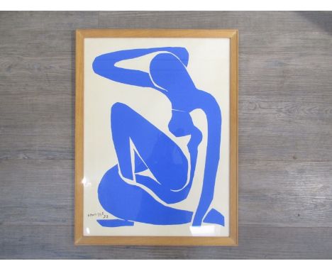 An Henri Matisse print of blue lady 1952.  58cm x 42.5cm