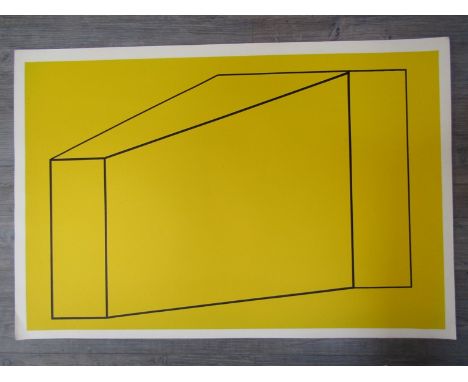 PETER HOBBS (1930-1994): An unframed screen print, optical composition in yellow.  Unsigned.  68.5cm x 101.5cm