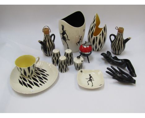A collection of 1950's ceramics including Zambrette, Wade etc (13) 