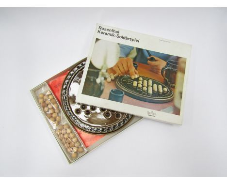 Rosenthal ceramic solitaire board - boxed.  Designed by Bjorn Wiinblad, 24cm diameter