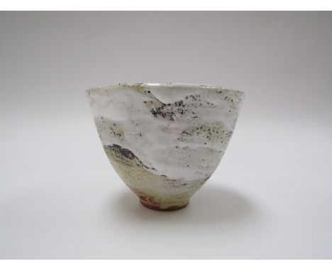 ROBIN WELCH (b.1936): Studio pottery bowl, textured white glaze, Stradbroke, Suffolk, 9cm x 12cm diameter  