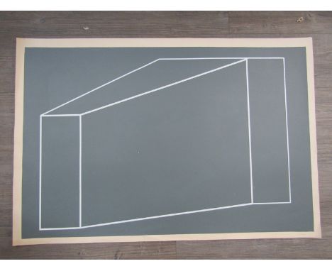 PETER HOBBS (1930-1994): An unframed screen print, optical composition in grey.  Unsigned.  68.5cm x 101.5cm