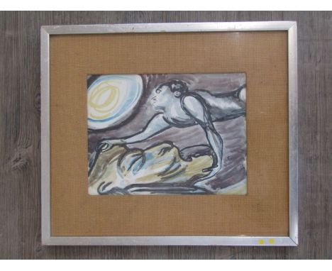 Two framed and glazed prints after Jacob Epstein, triptych and single, various figures and animals. Signed on the print. Each