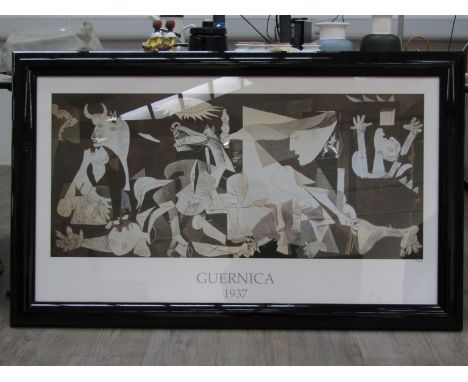 A modern framed and glazed print "Guernica" after Picasso, 66.5cm x 118.5cm