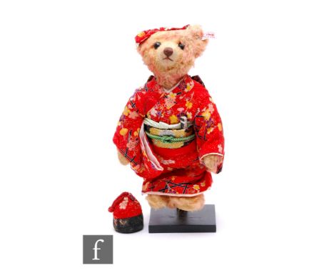 A Steiff 675928 Matsuhime teddy bear, in white pink-tipped plush, Japanese exclusive, limited edition 39 of 1500, height 30cm
