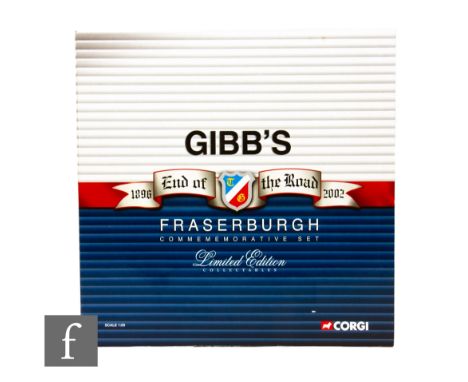 A Corgi CC99125 Gibb's of Fraserburgh The End of the Road 1:50 scale gift set, comprising three tractor units, fridge trailer