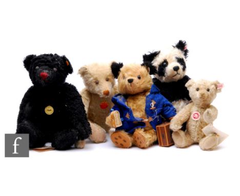 A group of Steiff teddy bears, all with moth damage, comprising 354250 Paddington Bear, 038945 Classic Teddy Bear, 005985 Cla