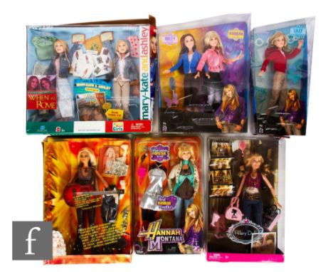 A collection of Mattel music and television related dolls, comprising Hanna Montana Lilly Truscott, Shopping Sisters Hilary D