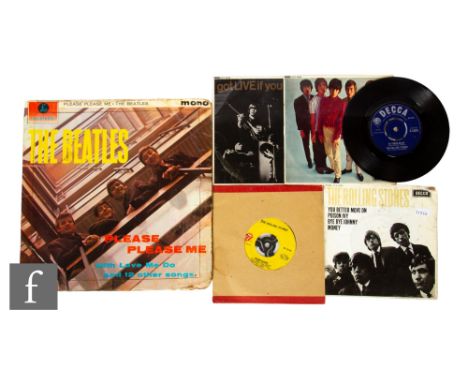 The Beatles/The Rolling Stones - A Please, Please Me LP, PMC 1202, first pressing, black and gold label with Dick James Mus. 