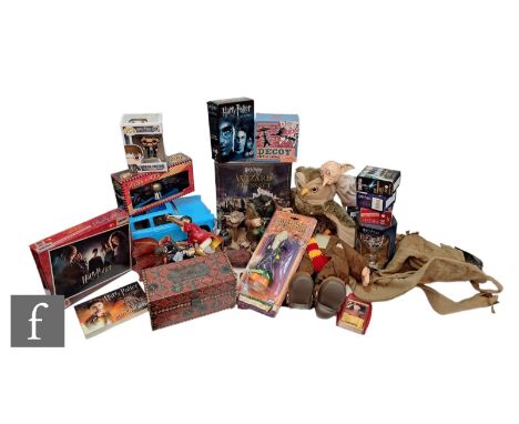 A collection of assorted Harry Potter merchandise, to include soft toys, stickers, a torch, a chess set etc.  PLEASE VIEW CON