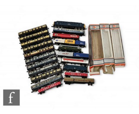 A collection of N gauge model railway by Lima, Graham Farish and similar, to include three locomotives and assorted passenger