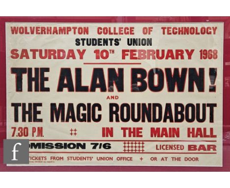 An original promotional poster for The Alan Bown and The Magic Roundabout, performing at Wolverhampton College of Technology 