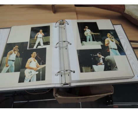 An album of vintage concert photographs, Queen/Freddie Mercury interest including Live Aid, Knebworth and group shots