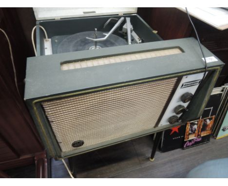 A vintage Dansette gramophone , on legs