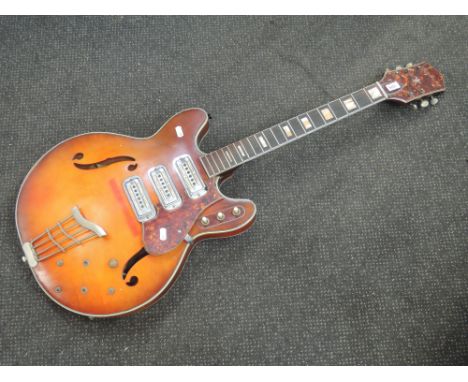 A vintage electric guitar, Harmony , H77, serial number 3272, pick ups dated Septemer 1964, CITES licensed