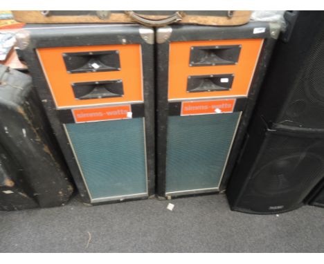 A pair of vintage Simms Watts column speakers