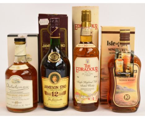 A boxed single bottle of Dalwhinnie single highland malt 15 year old Scotch whisky, a boxed single bottle of The Edradour sin